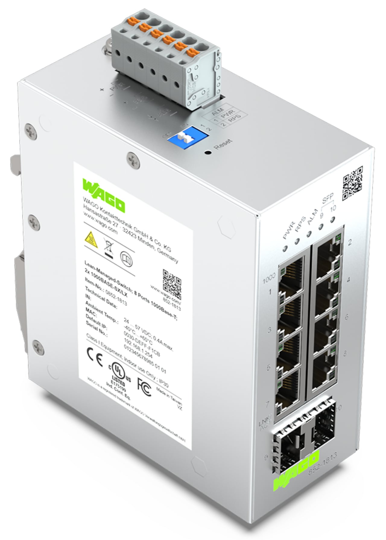 852-1813 Industrial-Switch, Multi-Mode/Single-Mode Fiber