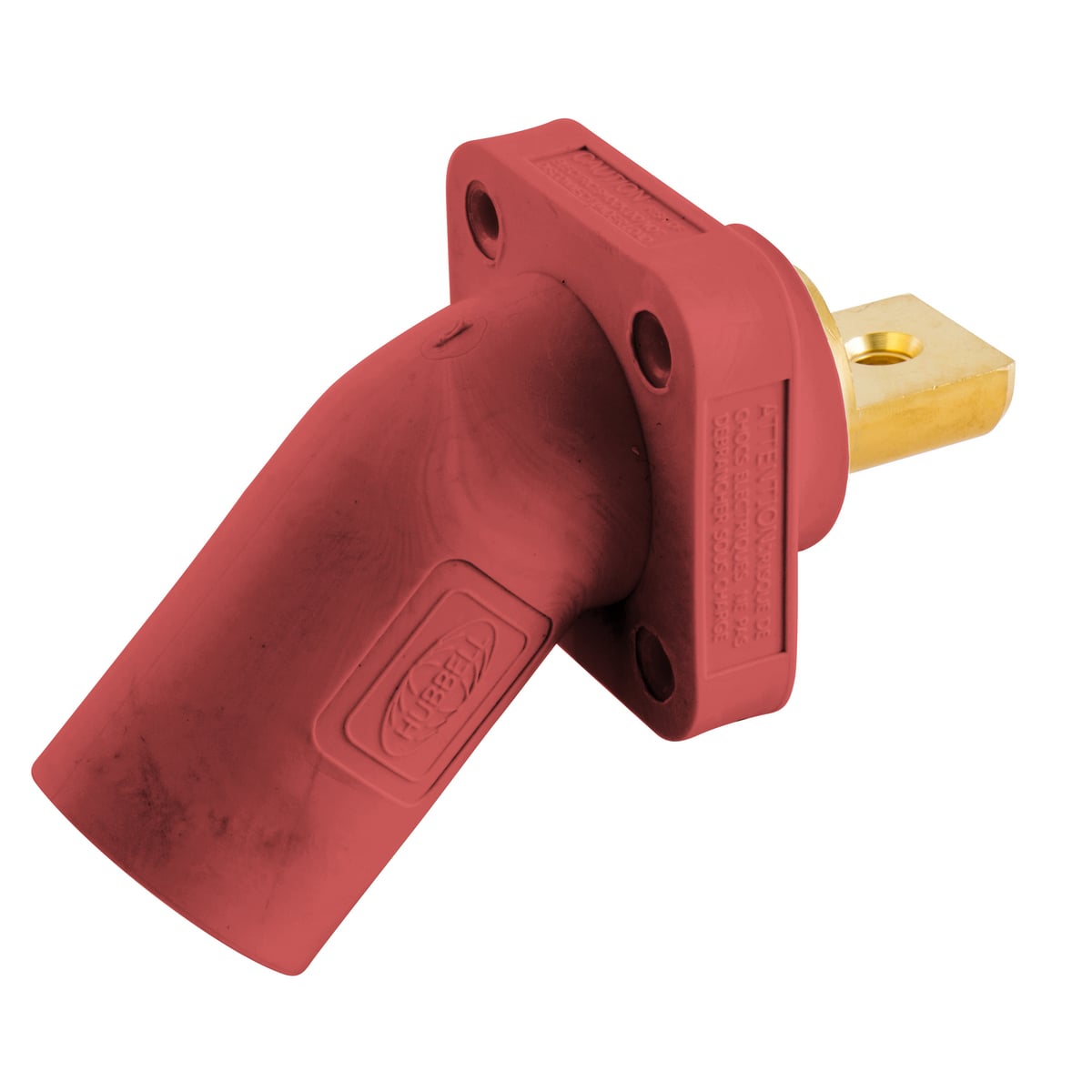 HBLMRABR 16 Series Angled Inlet Male Single Pole Receptacle, 600 V AC/250 V DC, 300/400 A, 4 to 4/0 AWG Wire, Screw Connection, NEMA 3R/4X/12 NEMA Rating