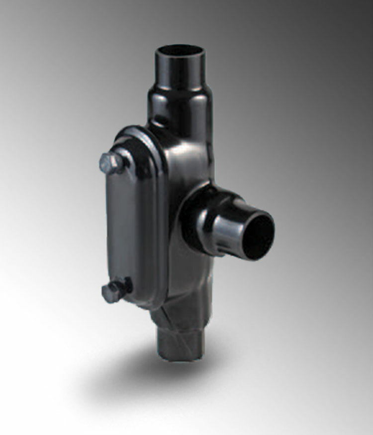 PV2000T68 Type T Conduit Body With Cover, Screws, 2 in Hub, 8, Steel, Galvanized/PVC Coated