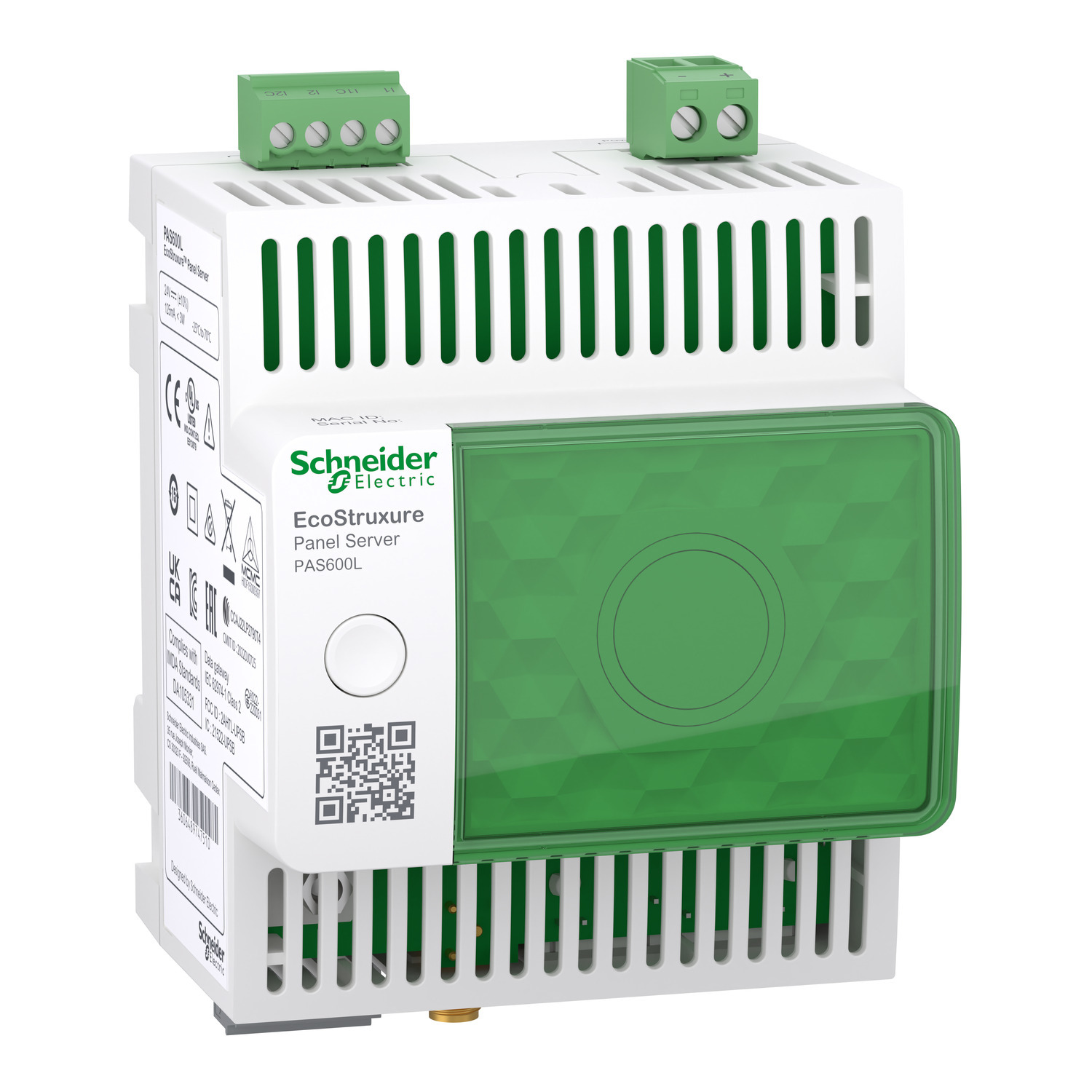 PAS600L EcoStruxure Panel Server, Modbus TCP/DHCP/HTTPS/NTP/SNTP/IPV4/IPV6/TCP/IP Protocol, Ethernet TCP/IP Interface