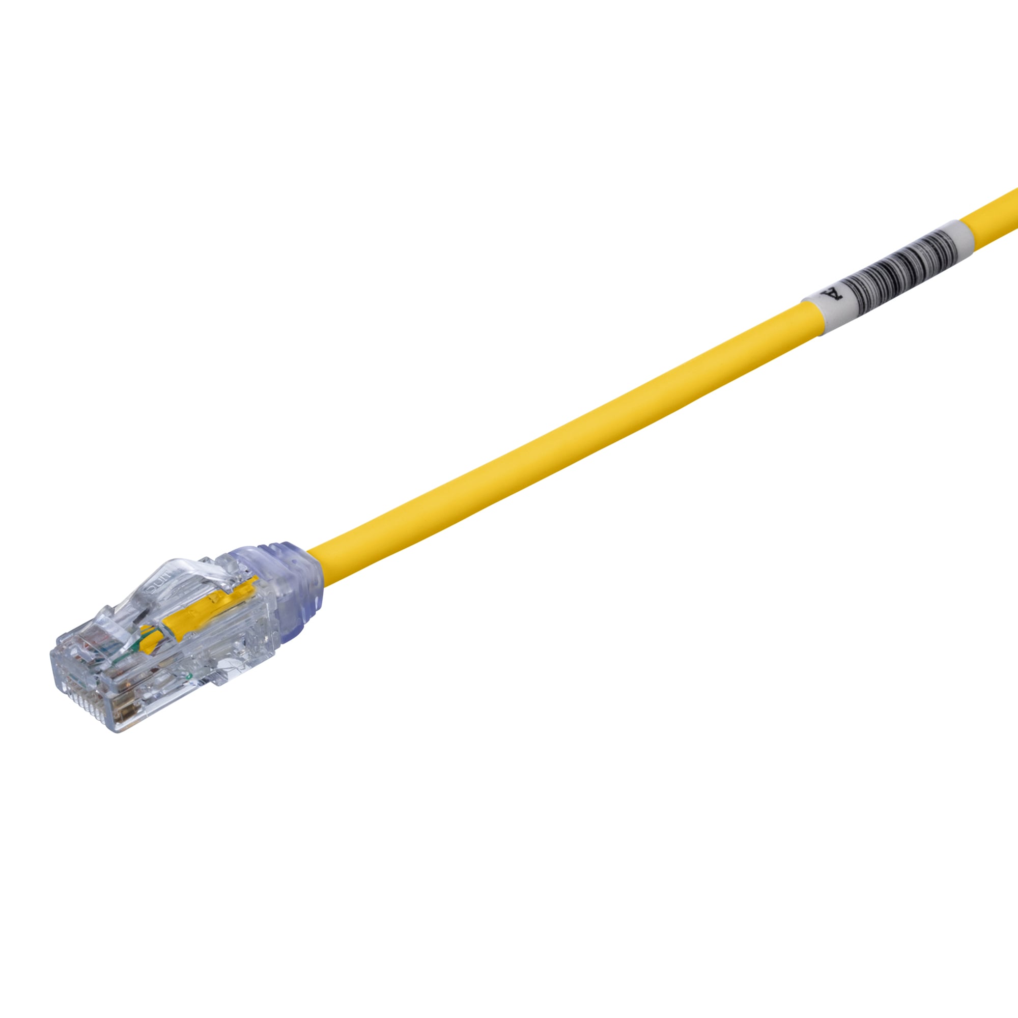 Cat 6A 28 AWG UTP Copper Patch Cord, 1 ft, Yellow
