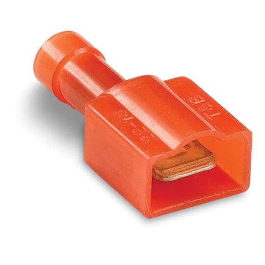RA25177 Sta-Kon 250 Nylon Insulated Male Tab Disconnect, 22 to 18 AWG Conductor, 0.25 x 0.032 in Tab, Brass, Red