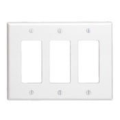 80611-T Decora Midway Size Wall Plate, 3 Gangs, 6.75 in W x 4.88 in H, Thermoset, Light Almond