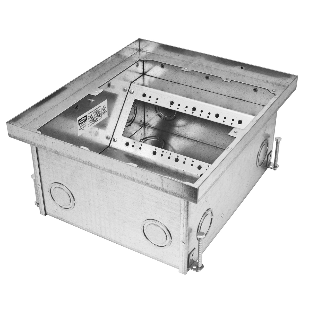 CFB8FC2 CFB Ballroom High Load Recessed Floor Box Cover, Stamped Steel, 8 Gangs, 12 Knockouts, 12.75 in L x 14.75 in W x 6.08 in H