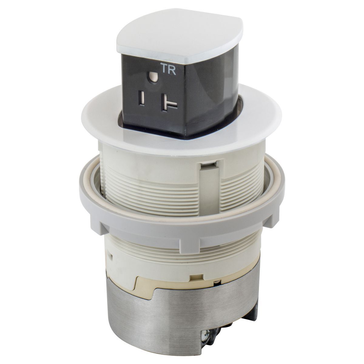 RCT220W 1-Outlet Pop-Up Standard Tamper-Resistant Kitchen Counter Receptacle, 125 V, 20 A, 2 Poles, 3 Wires, White