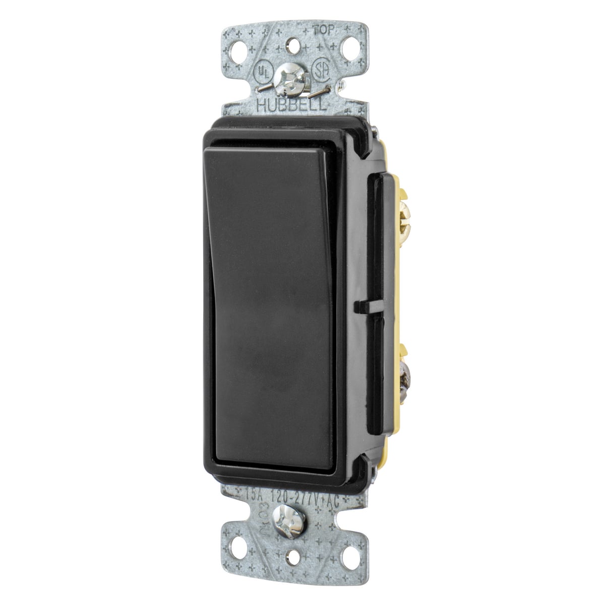 RSD315BK Decorator Self-Grounding Standard Decorator Switch, 120/277 V, 15 A, 4155 W Power Rating, 2 Position Contact