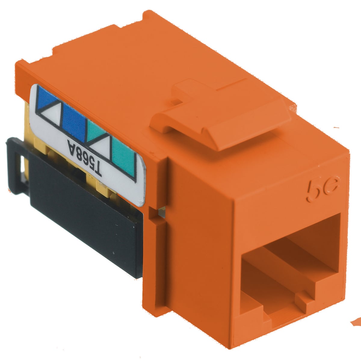 NSJ5EOR Standard Universal A/B Modular Jack, Cat 5e Module, Screw Mount, Orange