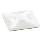Four-Way Adhesive Mounting Base, Natural Nylon 6.6 for Temperatures up to 66 Degrees Celsius (150 F), Length of 28.6mm (1.13 Inches), Width of 28.6mm (1.13 Inches), Self-Adhesive Mounting Method, Bulk Pack