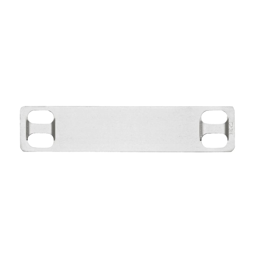 MMP350-M Pan-Code 3-Lines 4-Hole Standard Cross Section Marker Plate With Tag, 3-1/2 in OAL, MLT Cable Tie Mount, 304 Stainless Steel, Silver