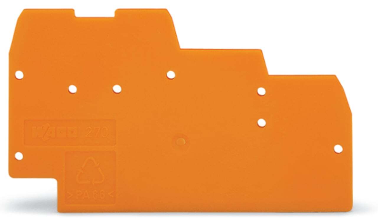 270-319 End and Intermediate Plate, For Use With Rail Mounted, Polyamide, Gray