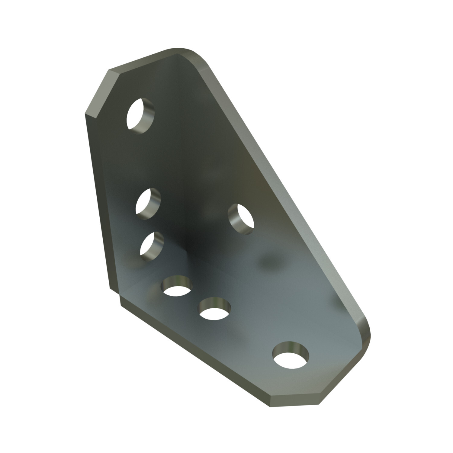 P2484W-EG 90 deg Gusseted Fitting With Welded Corner, 7 Holes, 1-5/8 in W x 1/4 in THK, HRPO Steel