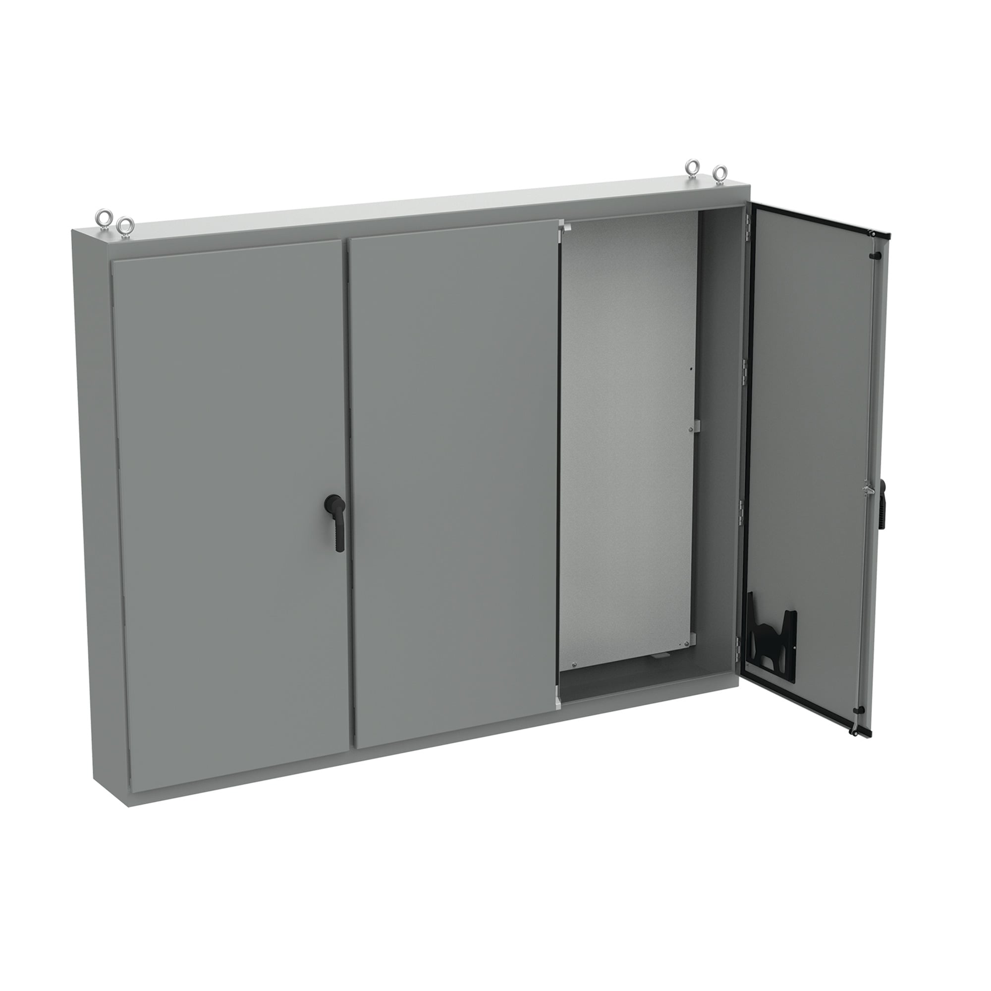 A86M3EG A27 3-Door Enclosure, 86.12 in L x 112 in W x 14.12 in D, NEMA 12/IP55 NEMA Rating, Steel
