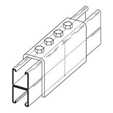 B172-22AGRN 4-Hole Splice Clevis, 7-1/4 in L x 1/4 in THK, For Use With Strut and BF Fittings, Steel