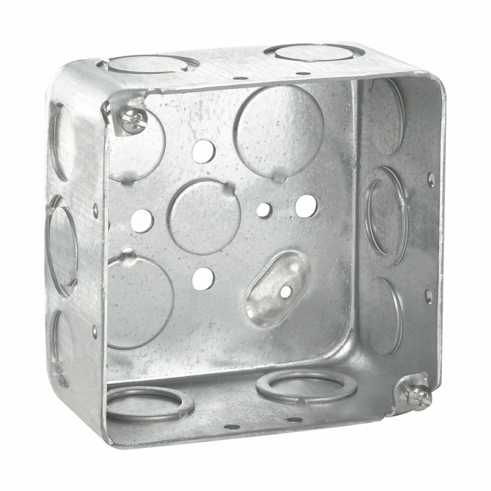 TP438PF TP Drawn Outlet Box, Steel, 30.3 cu-in Capacity, (15) Knockouts, 4 in H x 4 in W x 2-1/8 in D