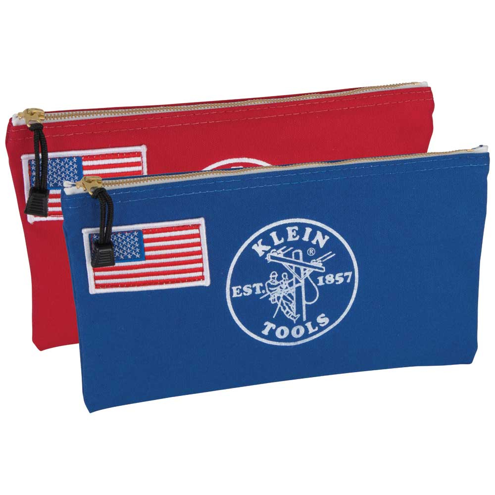 55777RWB Zipper Tool Bags, Canvas, Red/Blue