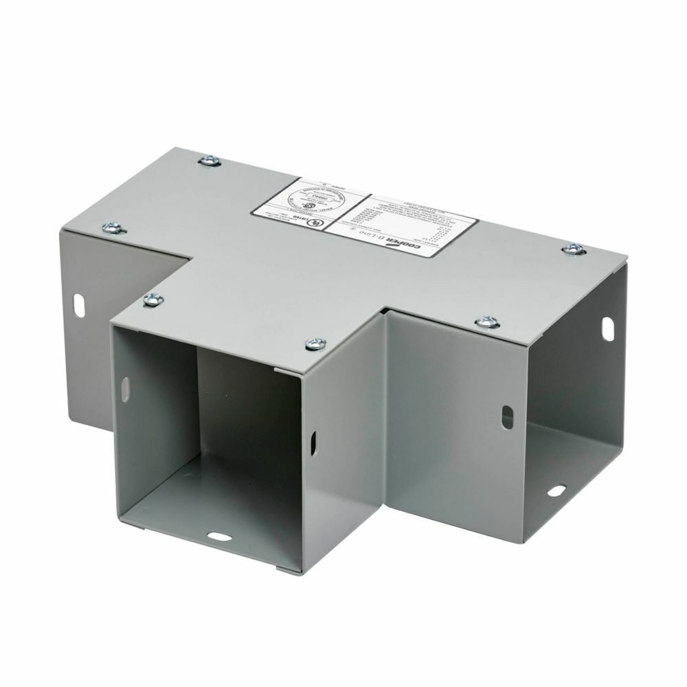 wireway tee fitting, Lay-in, Tee fitting, NEMA 1, Steel, ANSI 61 gray painted finish, 8" X 8"