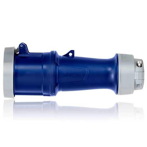 4100C9WLEV LEV Watertight Sleeve Connector, 250 V AC, 100 A, 3 Poles, 4 Wires, Blue