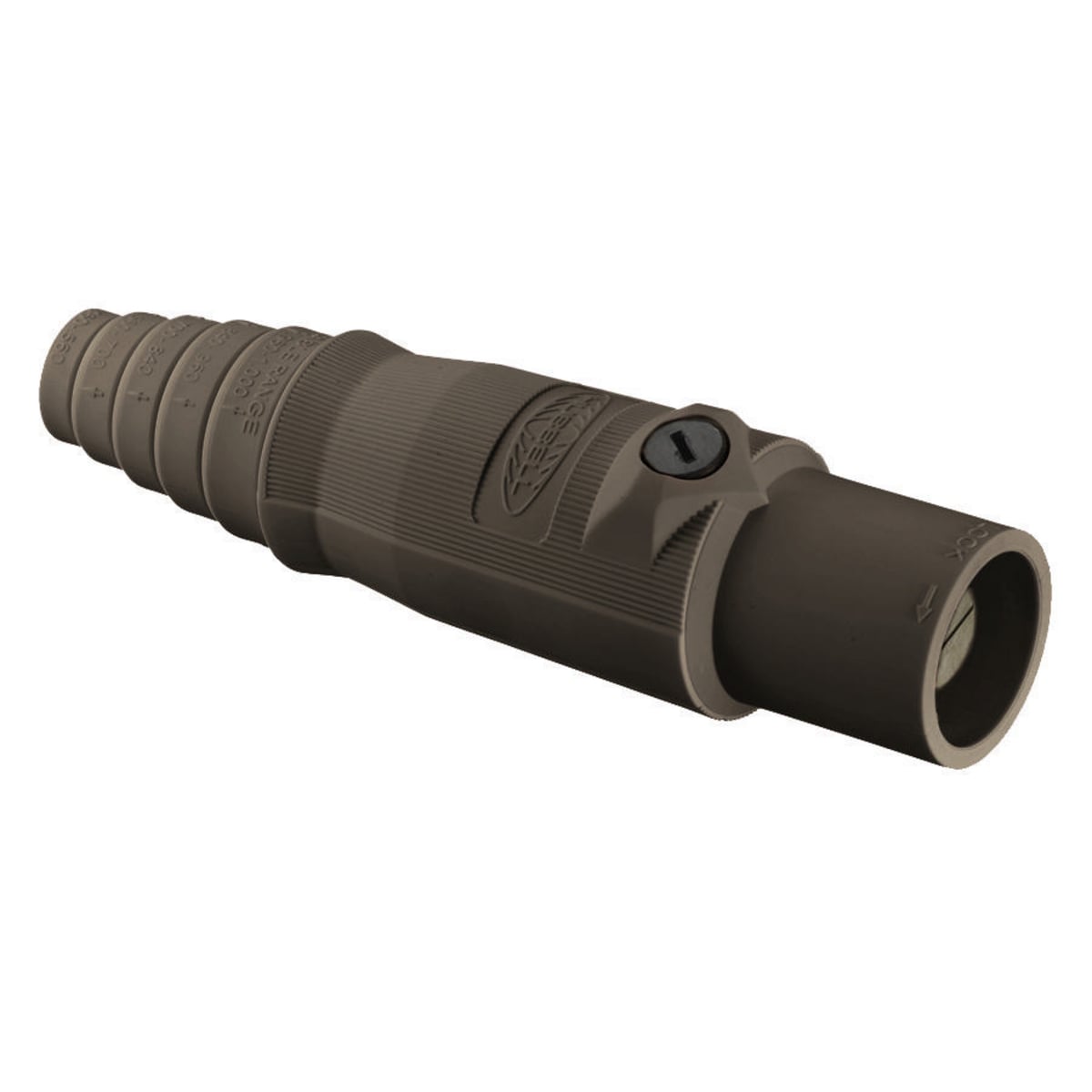 HBL300MBN 16 Series 1-Pole Heavy Duty Male Standard In-Line Plug With SC/PPC Cord, 600 V AC/250 V DC, 300 A, 4 to 2/0 AWG Wire, Pressure Screw Terminal Connection