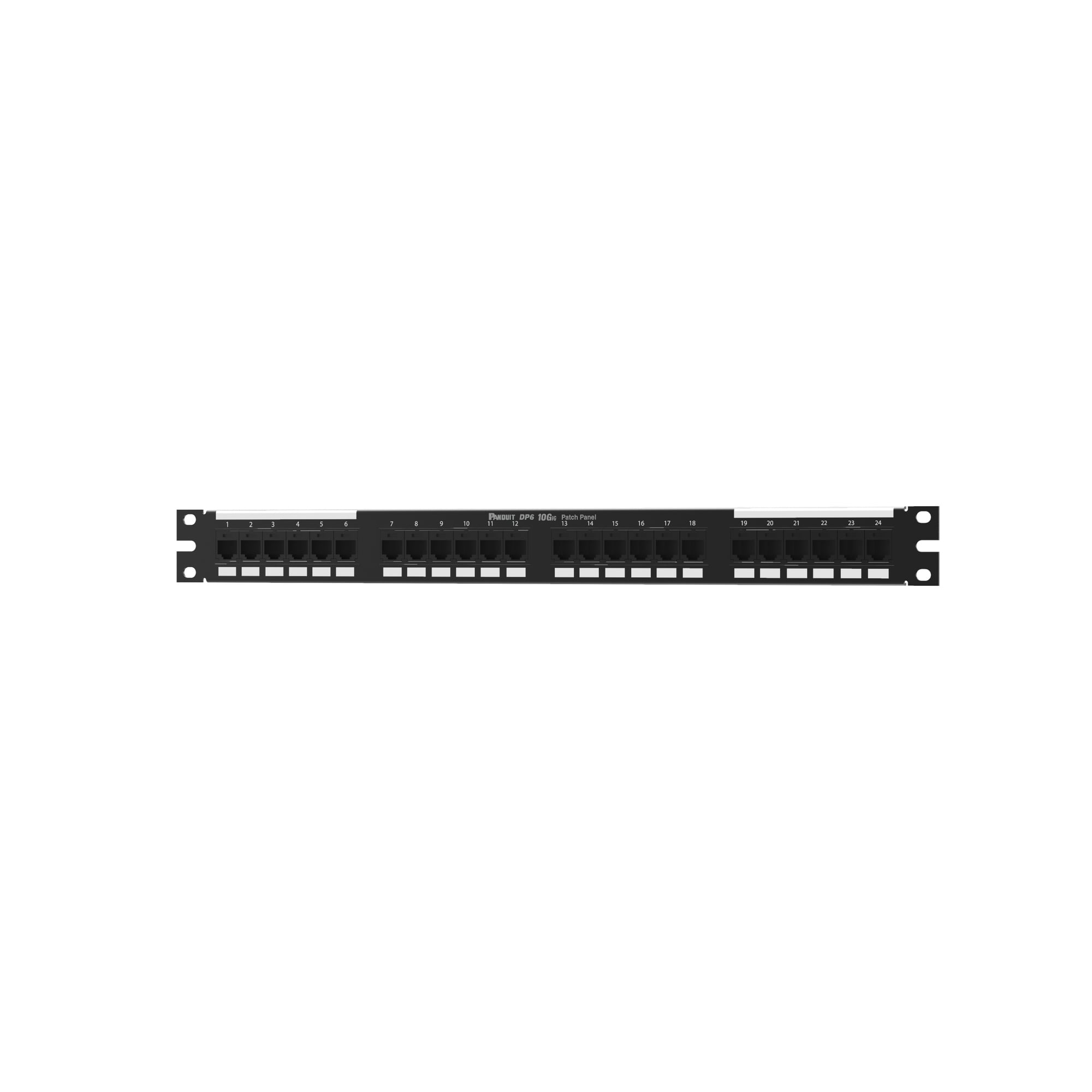 DP246X88TGY 10Gig Data-Patch DP6A PanNet 1RU Flat Patch Panel Kit, 24 Ports, Cat 6A, 26 to 22 AWG Terminal, Cold Rolled Steel