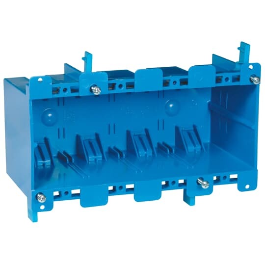 B468R Carlon Non-Metallic Old Work Outlet Box, PVC, 71 cu-in Capacity, 4 Gangs