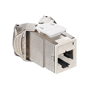 6ASJK-RI6 Atlast-X1 QuickPort Component Rated Shielded Connector, Cat 6a Module, Surface Mount, Die Cast Zinc, Ivory