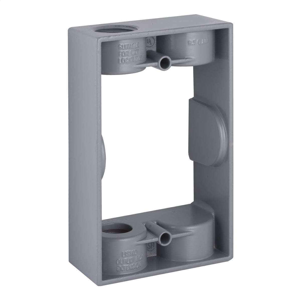 5399-0 Weatherproof Extension Adapter With Lug, 1 Gang, 4-9/16 in L x 2.844 in W x 1-3/8 in D, Die Cast Aluminum
