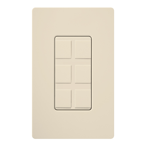 CA-6PF-LA Claro 6-Port Frame, Field Customizable, Fits Decorator-Style Wall Plates, Light Almond