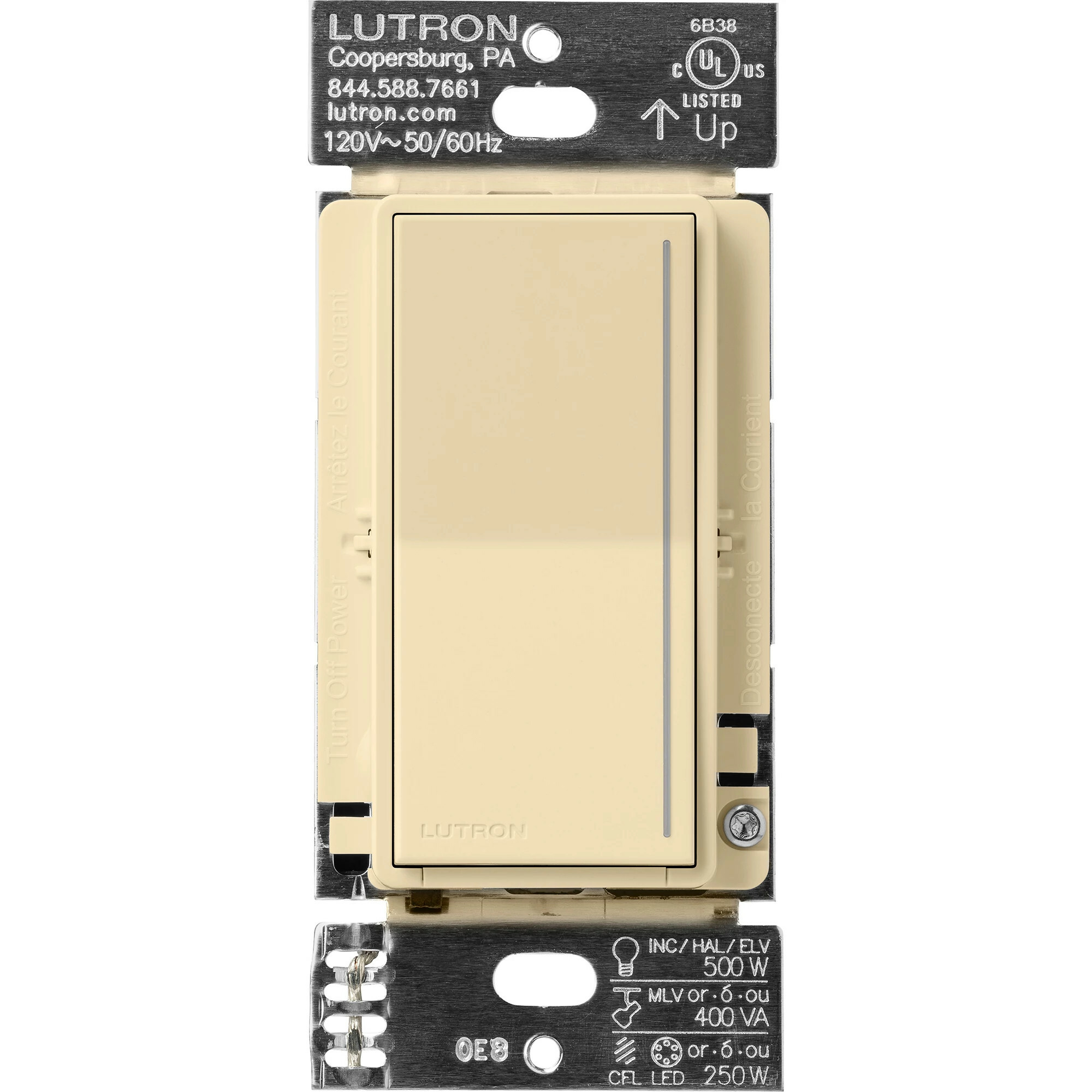 ST-PRO-N-IV Sunnata PRO LED+ Touch Dimmer, Phase Selectable, LED/MLV/ELV, 1 Pole/Multi-Location, Neutral Required, Ivory
