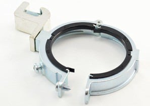 SGBS-38840 Bridgeport Mighty-Rite Split Grounding Bushing, 6 AWG to 250 kcmil AC Cable, 3 in Trade, Steel, Zinc Plated