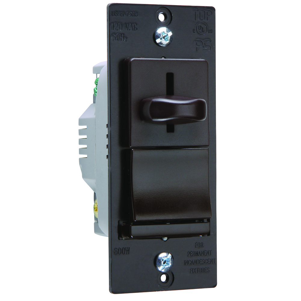 LS603P Wattstopper 3-Way Dimmer, 120 VAC, 1 Pole, Brown