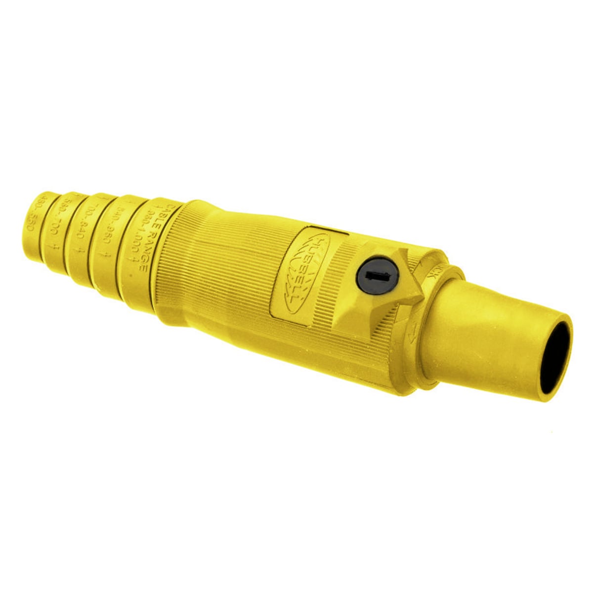 HBL400FY 16 Series 1-Pole Female Heavy Duty Industrial Grade Standard SC/PPC Type Single Pole Plug, 600 V AC/250 V DC, 400 A, 2/0 to 4/0 AWG Wire, Pressure Screw Terminal Connection, 3R/4X/12 NEMA Rating