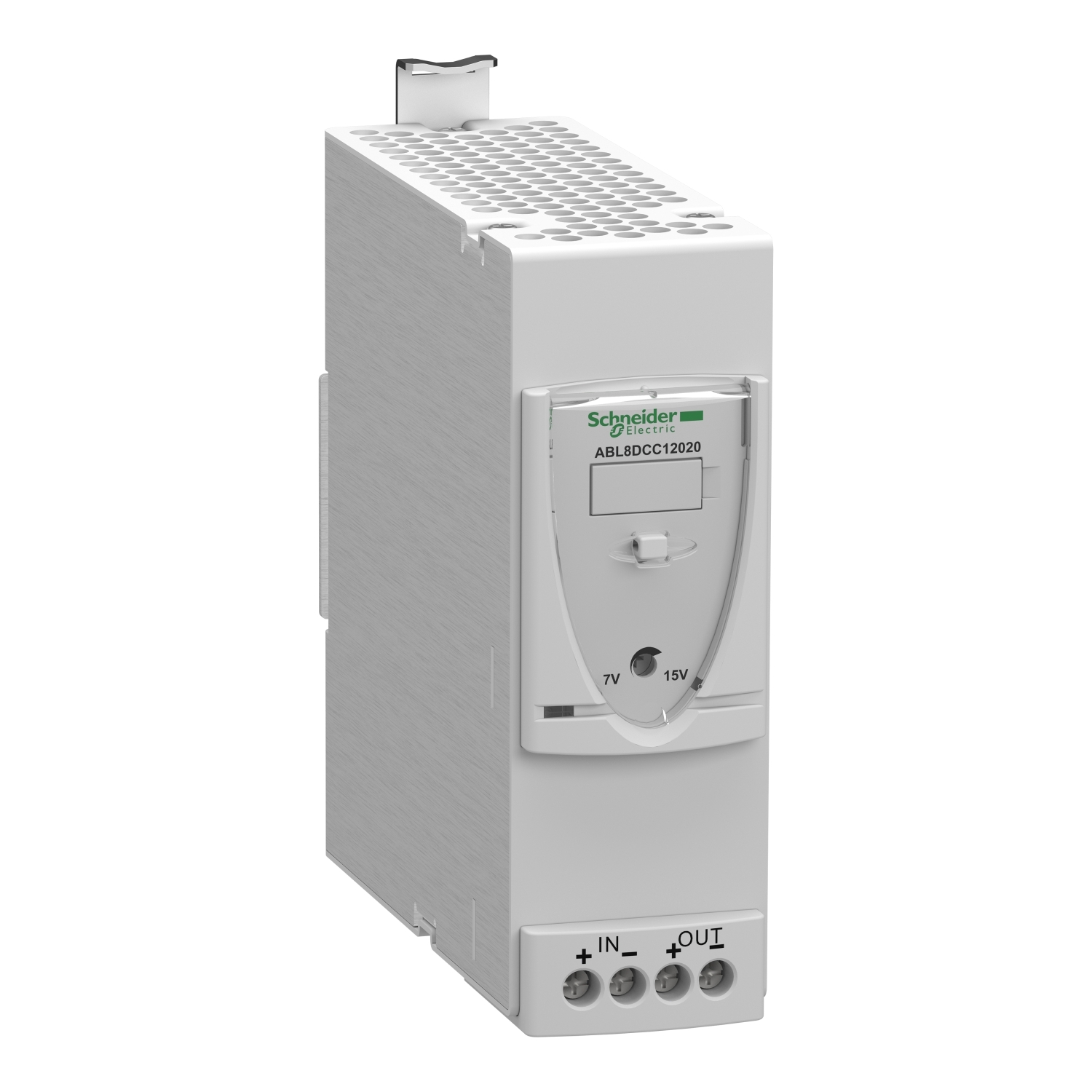 ABL8DCC12020 Phaseo Regulated Switch Mode Converter Module, 12 V DC Input, 7 to 15 VDC Output, 24 W Power Rating, 2 A, DIN Rail Mount