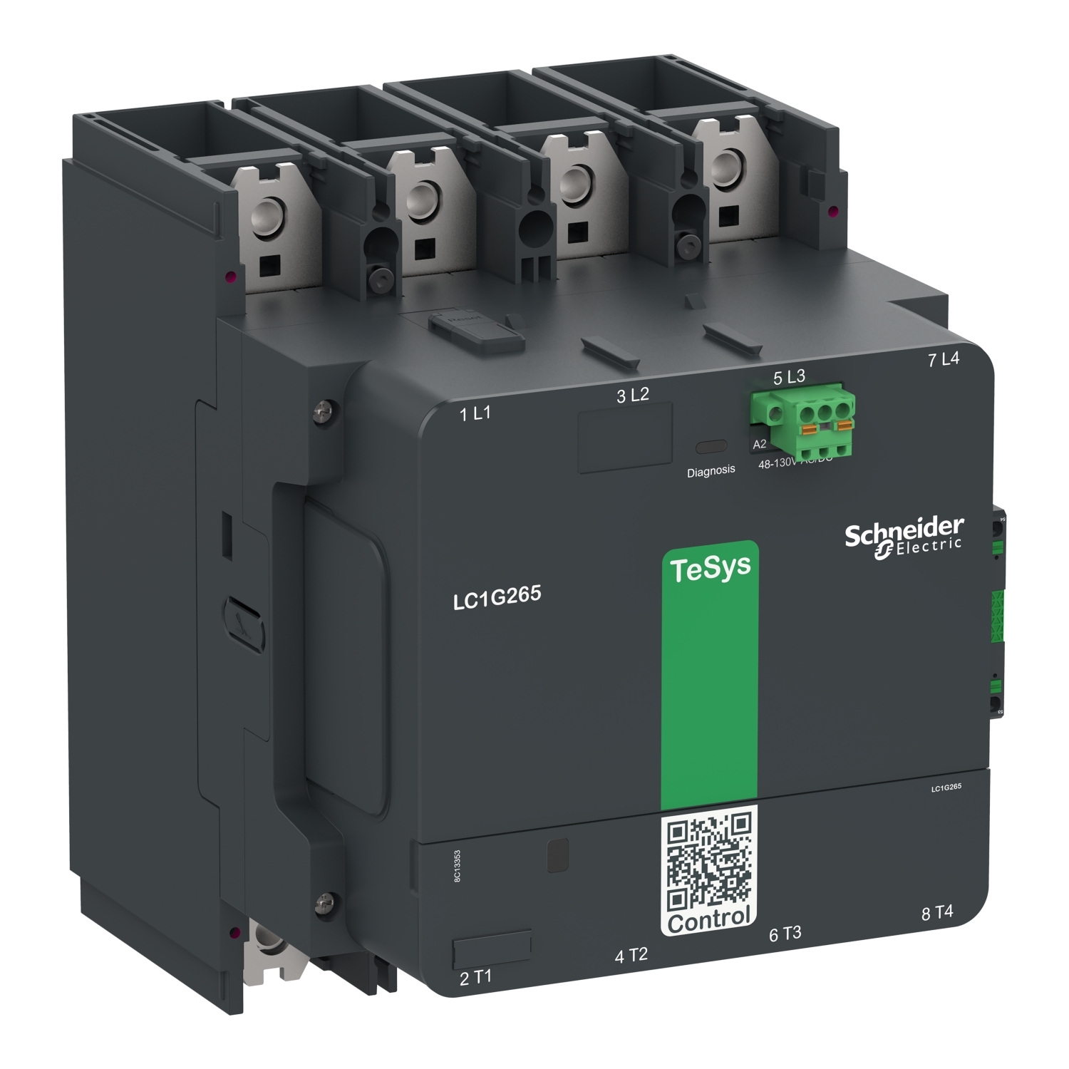 LC1G5004EHEN LC1G TeSys Giga High Power Contactors, 1000 V AC at 50/60 Hz V Coil, 700 A, 4NO Contact, 4 Poles