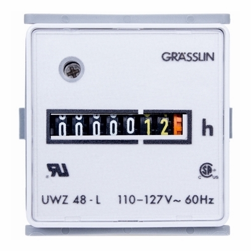 UWZ48E-240U Non-Resettable AC Hour Meter, 8 Digits, Analog Display