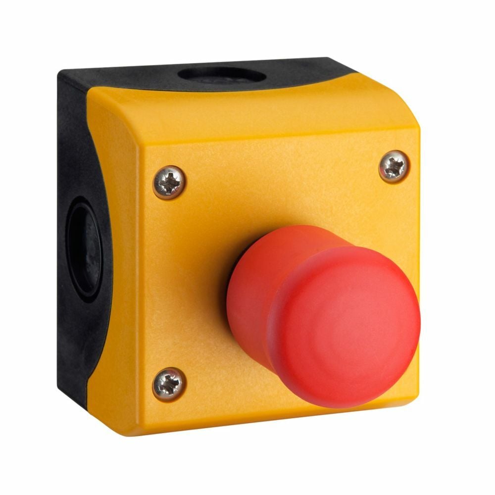M22-C1-M2H Assembled Illuminated Pushbutton Control Station With Yellow Cover, 85 to 264 V AC, 1NO-1NC Contact, 1 Operators, NEMA 4X/13 NEMA Rating