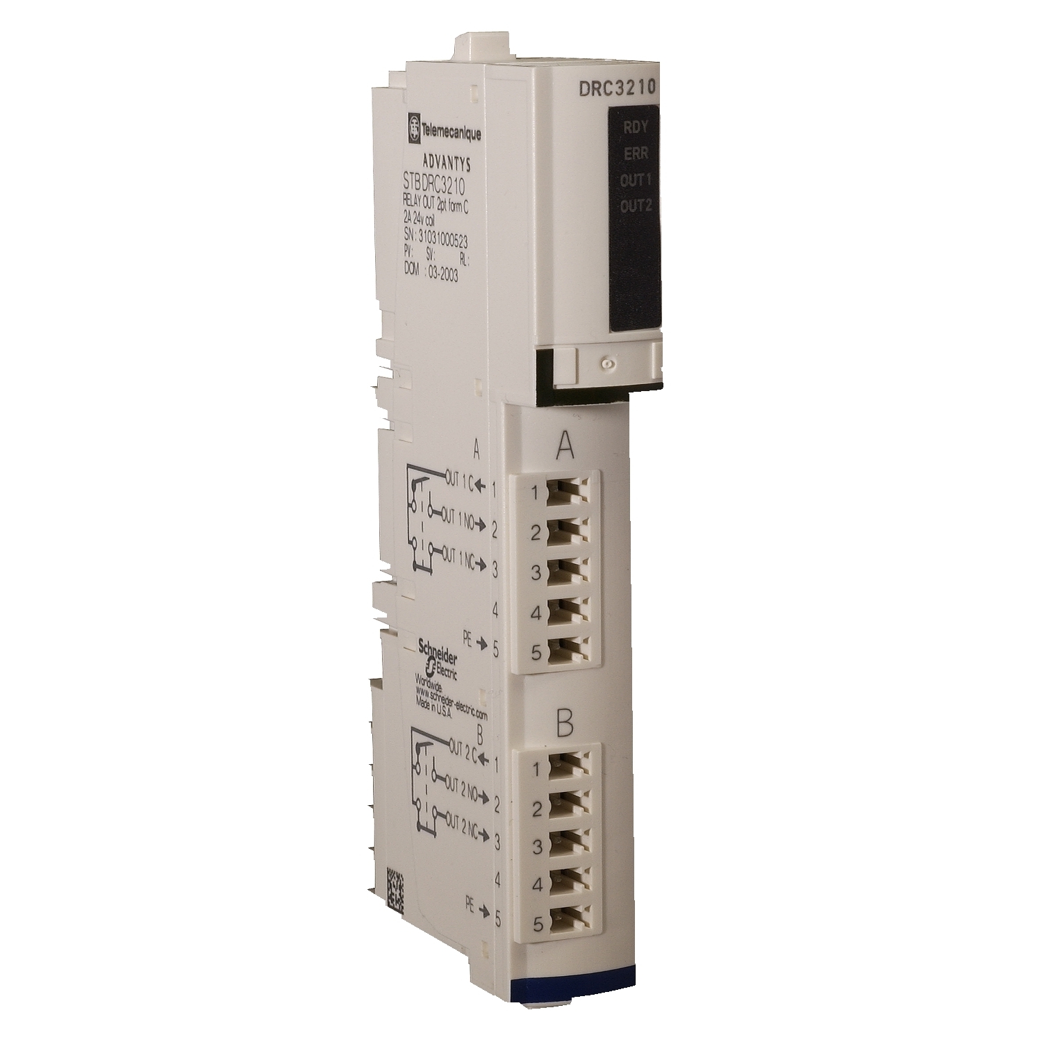 STBDRC3210K Modicon Relay Standard Digital Output Kit, 2 Inputs, 2 Outputs