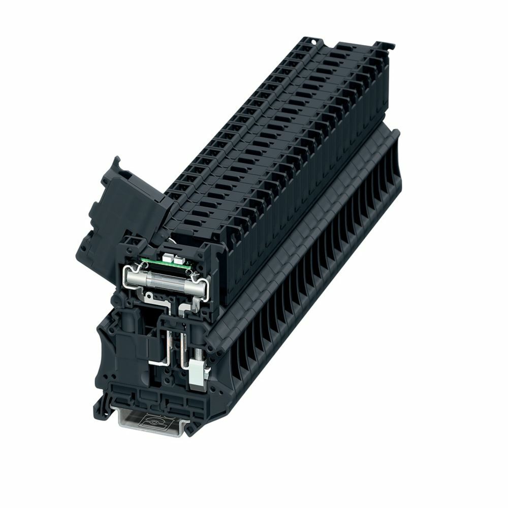 XBUT6FBN IEC-XB Fuse Terminal Block, 400 V AC, 10 A, 24 to 8 AWG Wire, DIN Rail Mount