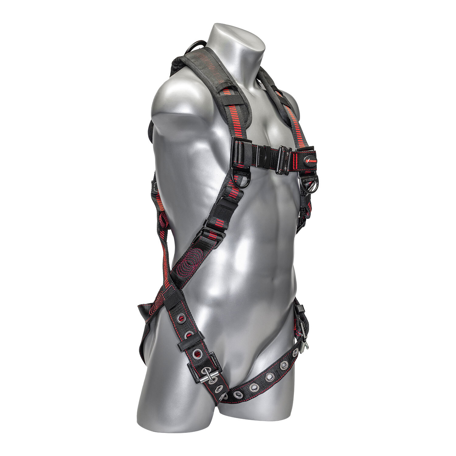 KStrong Kapture Elite+ 5-Point FBH, Dorsal D-ring, TB Legs, QC Chest, Back/Shoulder Pad, All Black Fittings - L-XL (ANSI)