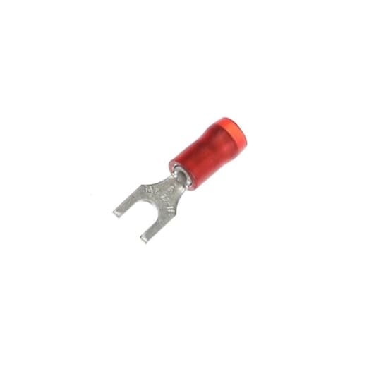 RA18-6F Sta-Kon RA Series Insulated Fork Terminal, 22 to 16 AWG Conductor, 0.83 in L, Brazed Seam/Serrated Barrel, Copper, Red