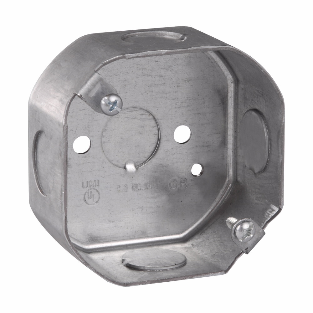 TP256 Thepitt Drawn Octagon Outlet Box, Steel, 11.5 cu-in Capacity, 1 Knockout, 3-1/4 in W x 1-1/2 in D x 3-1/4 in H