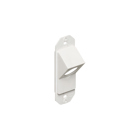 45 Degree white non metallic knockout entry device. For installation of 1/2" trade size fitting. Includes two #6 screws.