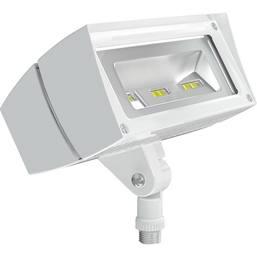FFLED18W Floodlight Fixture With ON/OFF Driver,) LED Lamp, 22 W Fixture, 100 to 240/277 V AC, White Housing