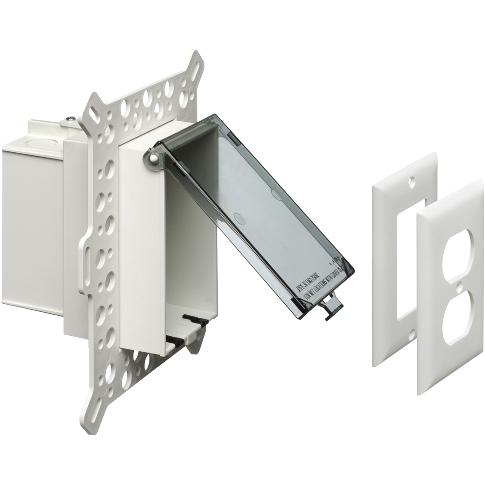 DBVMA1C InBox DB Series 1-Piece Low Profile Electrical Box, Plastic, 22 cu-in Capacity, 1 Gangs, 1 Outlets, 9.058 in L x 7.012 in W x 5.16 in H
