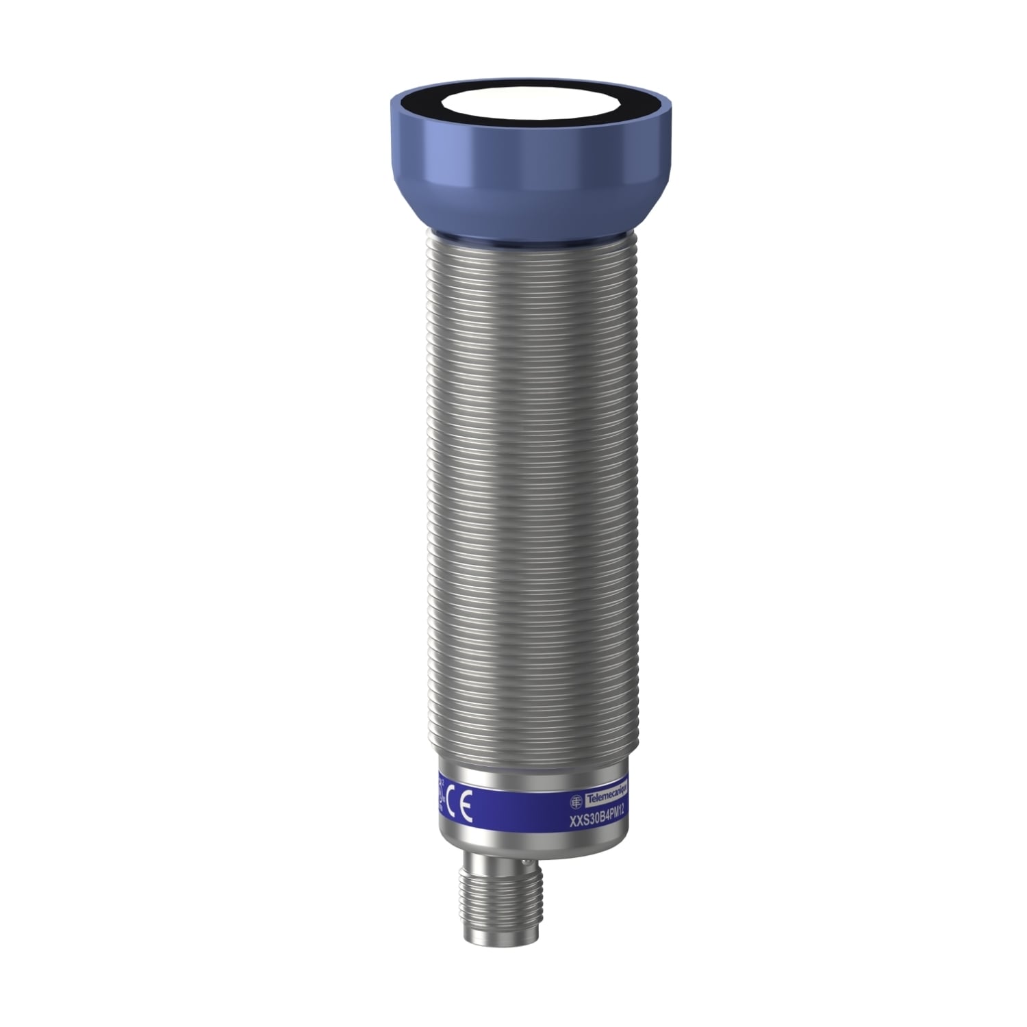 XXS30B4PM12 OsiSense XX Cylindrical Straight Sensor, Ultrasonic, PNP Output, 1NO-1NC Contact, 12 to 24 V DC
