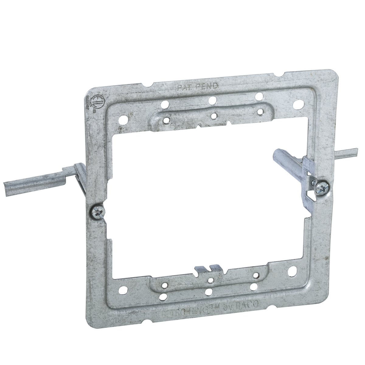 206RAC Mounting Bracket, For Use With RETRO-RING 3/8 to 1-1/2 in Thick Wall or Ceiling, 2 in Trade Size, Steel, Silver
