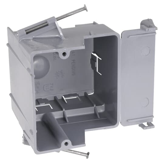 RD30-6R Carlon Nail-On New Work Box, PVC, 30 cu-in Capacity, 1 Gangs, 4 Knockouts