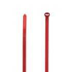 High Performance Cable Tie for Indoor applications, Red Color Nylon 6.6, Length of 186mm (7.3 Inches) for Bundle Diameter up to 48mm (1.89 Inches), Width of 4.9mm (0.19 Inches), Tensile Strength Rating of 222 Newtons (50 Pounds), Operating Temperature of -60 Degrees Celsius (-76 F) to 85 Degrees Celsius (185 F), UL/EN/CSA62275 Type 2/21S Rated for AH-2 Plenum and as a Flexible Cable and Conduit Support, Military Specified (MIL-SPEC MS3367-1-2), Bulk Pack
