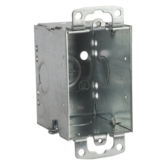 CW-1/2-CN Steel City Gangable Switch Box With Knockout, Steel, 14 cu-in Capacity, 1 Outlets, 2 in W x 2-3/4 in D x 3 in H