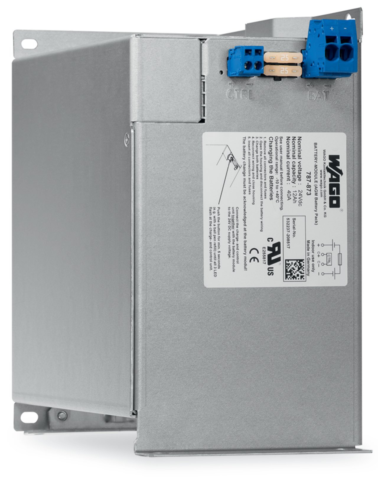 787-873 Control Lead-Acid AGM Battery, 27 V DC Charge