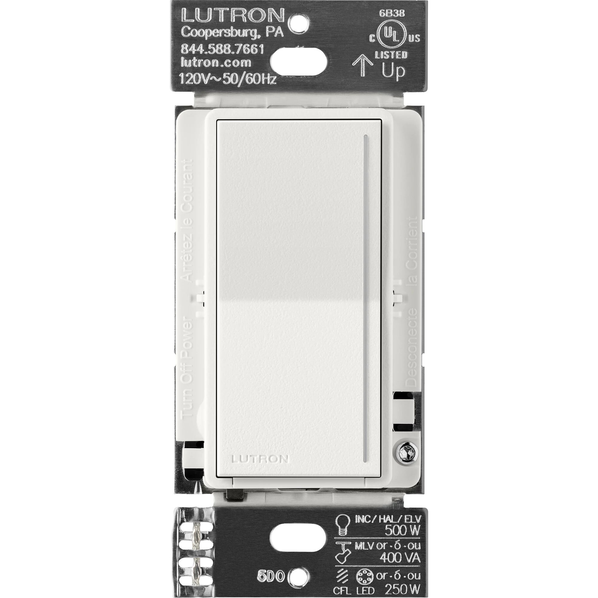 ST-PRO-N-RW Sunnata PRO LED+ Touch Dimmer, Phase Selectable, LED/MLV/ELV, 1 Pole/Multi-Location, Neutral Required, Architectural White
